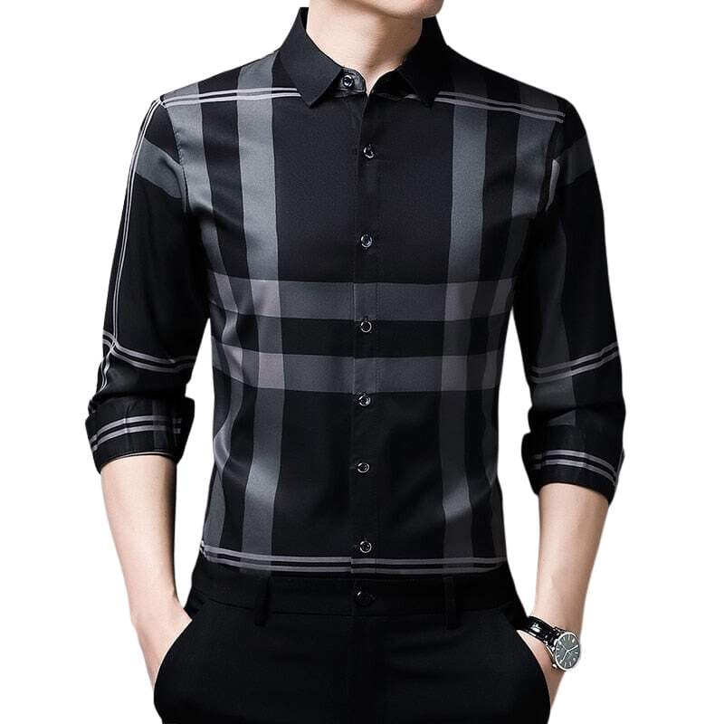 Camisa Masculina de Seda Estilosa