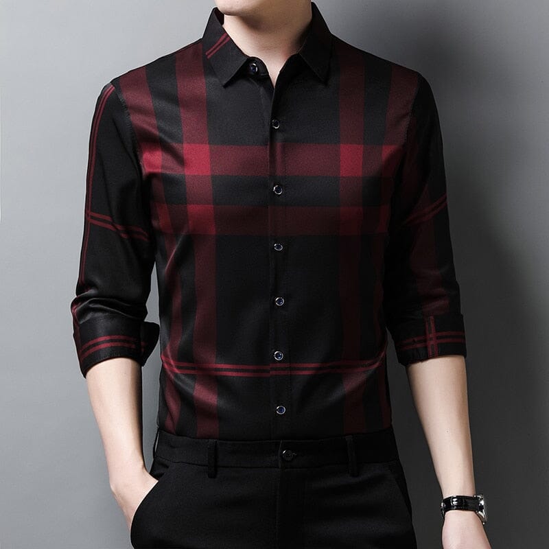 Camisa Masculina de Seda Estilosa