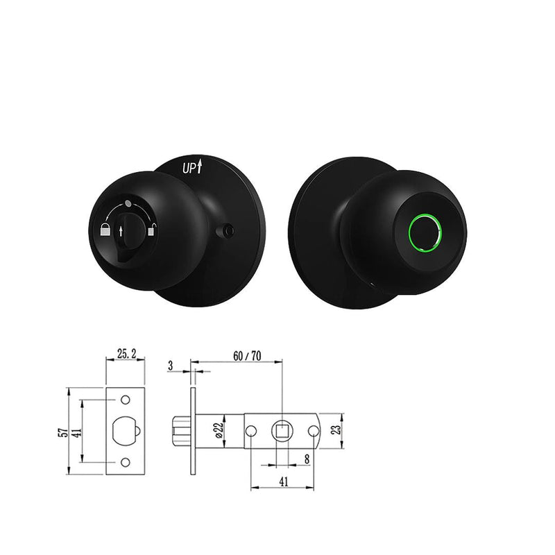 Fechadura Esférica Biométrica Inteligente Bluetooth